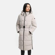 Navahoo Herbstnebel Damen Winter Steppmantel lang  Light Grey Größe XXL - Gr. 44