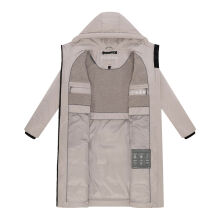 Navahoo Herbstnebel Damen Winter Steppmantel lang  Light Grey Größe XXL - Gr. 44