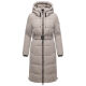 Navahoo Herbstnebel Damen Winter Steppmantel lang  Light Grey Größe XXL - Gr. 44