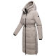 Navahoo Herbstnebel Damen Winter Steppmantel lang  Light Grey Größe XXL - Gr. 44
