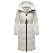 Navahoo Herbstnebel Damen Winter Steppmantel lang  Offwhite  Größe XS - Gr. 34