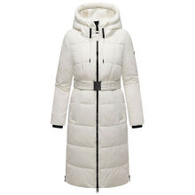 Navahoo Herbstnebel Damen Winter Steppmantel lang  Offwhite  Größe XS - Gr. 34