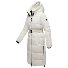 Navahoo Herbstnebel Damen Winter Steppmantel lang  Offwhite  Größe XS - Gr. 34