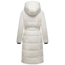 Navahoo Herbstnebel Damen Winter Steppmantel lang  Offwhite  Größe XS - Gr. 34