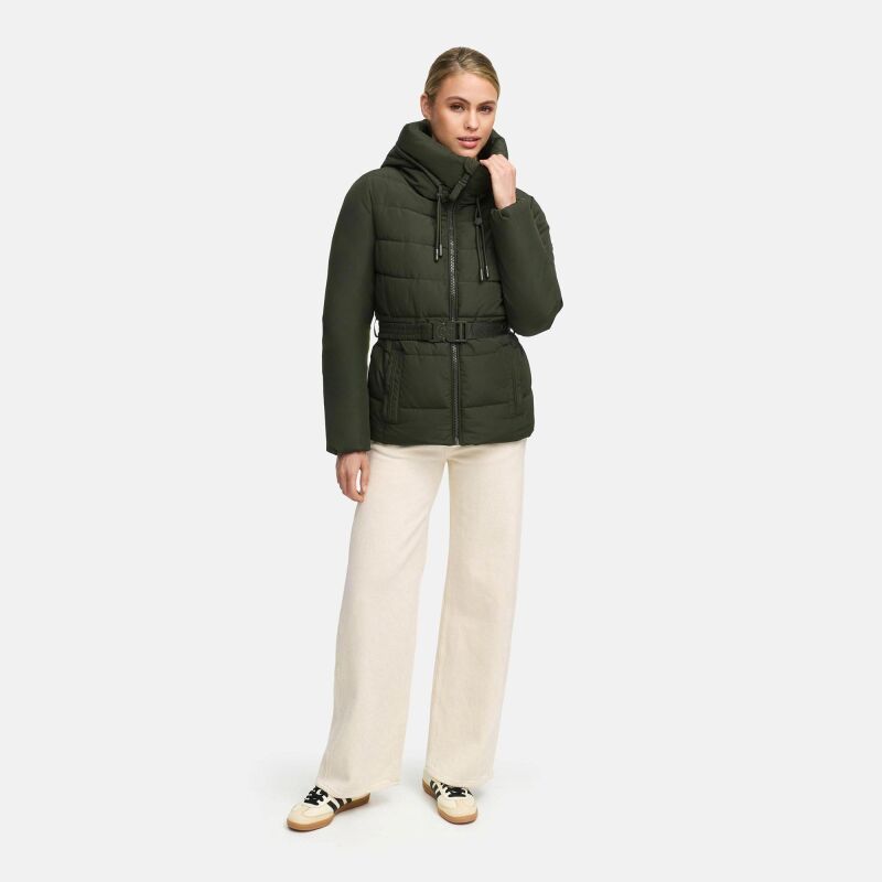 Marikoo Himee Damen Winter Herbst Steppjacke  Dark Olive  Gr&ouml;&szlig;e L - Gr. 40
