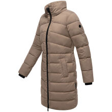 Marikoo Kaltnäschen Damen Winter Steppmantel Jacke  Taupe Grey-Größe XL - Gr. 42