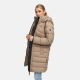 Marikoo Kaltnäschen Damen Winter Steppmantel Jacke  Taupe Grey-Größe XL - Gr. 42