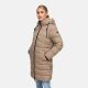 Marikoo Kaltnäschen Damen Winter Steppmantel Jacke  Taupe Grey-Größe XL - Gr. 42
