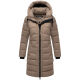 Marikoo Kaltnäschen Damen Winter Steppmantel Jacke  Taupe Grey-Größe XL - Gr. 42