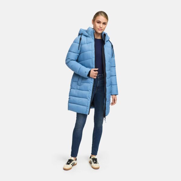Marikoo Kaltnäschen Damen Winter Steppmantel Jacke  Powder Blue-Größe S - Gr. 36