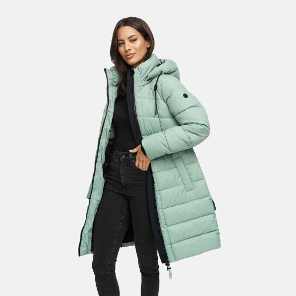 Marikoo Kaltnäschen Damen Winter Steppmantel Jacke  Smokey Mint-Größe S - Gr. 36