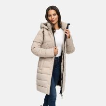 Marikoo Kaltnäschen Damen Winter Steppmantel Jacke  Light Taupe-Größe S - Gr. 36