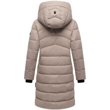 Marikoo Kaltnäschen Damen Winter Steppmantel Jacke  Light Taupe-Größe S - Gr. 36