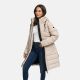 Marikoo Kaltnäschen Damen Winter Steppmantel Jacke  Light Taupe-Größe S - Gr. 36