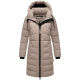 Marikoo Kaltnäschen Damen Winter Steppmantel Jacke  Light Taupe-Größe S - Gr. 36