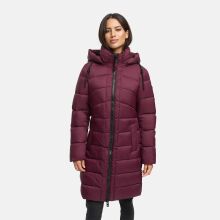 Marikoo Kaltn&auml;schen Damen Winter Steppmantel Jacke  Wine-Gr&ouml;&szlig;e XL - Gr. 42