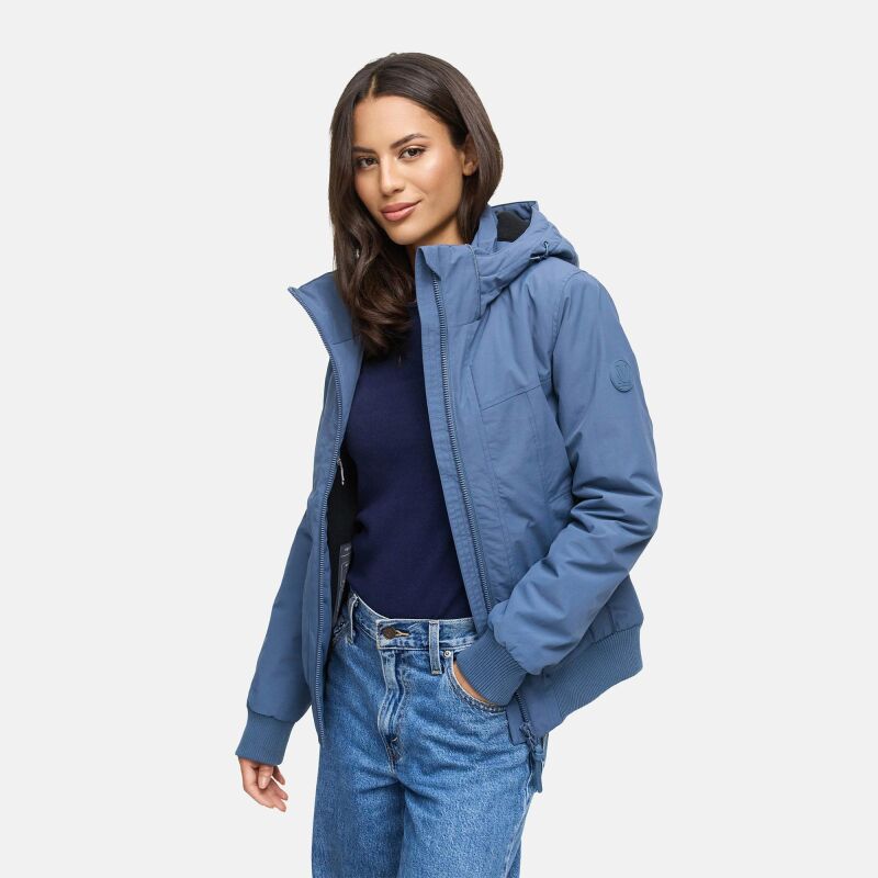 Marikoo Mooni Damen Herbst Caban Jacke Dusty Blue Größe M - Gr. 38