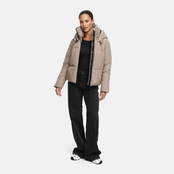 Marikoo Ninikaa Damen Herbst Winter Stepp Jacke  Taupe Grey-Größe XS - Gr. 34