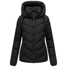 Marikoo Sahnemausii Damen Winter Steppjacke Schwarz Größe XS - Gr. 34