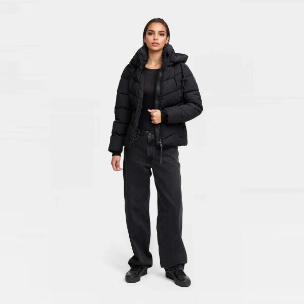 Marikoo Sahnemausii Damen Winter Steppjacke Schwarz Größe M - Gr. 38