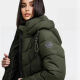 Marikoo Sahnemausii Damen Winter Steppjacke Dark Olive Größe M - Gr. 38