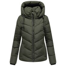 Marikoo Sahnemausii Damen Winter Steppjacke Dark Olive Gr&ouml;&szlig;e L - Gr. 40
