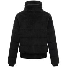 Navahoo Schneepuder Damen Herbst Winter flauschige Teddyfell Jacke gefüttert  Schwarz-Größe M - Gr. 38