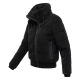 Navahoo Schneepuder Damen Herbst Winter flauschige Teddyfell Jacke gefüttert  Schwarz-Größe M - Gr. 38