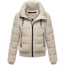 Navahoo Schneepuder Damen Herbst Winter flauschige Teddyfell Jacke gefüttert  Offwhite-Größe XL - Gr. 42