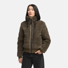 Navahoo Schneepuder Damen Herbst Winter flauschige Teddyfell Jacke gef&uuml;ttert  Stone Brown-Gr&ouml;&szlig;e M - Gr. 38