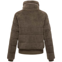 Navahoo Schneepuder Damen Herbst Winter flauschige Teddyfell Jacke gef&uuml;ttert  Stone Brown-Gr&ouml;&szlig;e M - Gr. 38