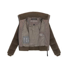 Navahoo Schneepuder Damen Herbst Winter flauschige Teddyfell Jacke gef&uuml;ttert  Stone Brown-Gr&ouml;&szlig;e M - Gr. 38