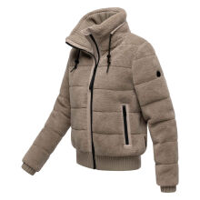 Navahoo Schneepuder Damen Herbst Winter flauschige Teddyfell Jacke gef&uuml;ttert  Light Taupe-Gr&ouml;&szlig;e XL - Gr. 42