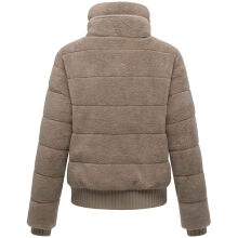 Navahoo Schneepuder Damen Herbst Winter flauschige Teddyfell Jacke gef&uuml;ttert  Light Taupe-Gr&ouml;&szlig;e XL - Gr. 42