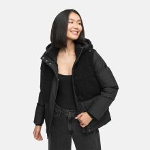 Marikoo Sheeta Damen Herbst Winter Teddyfell Jacke gef&uuml;ttert  Schwarz Gr&ouml;&szlig;e XL - Gr. 42