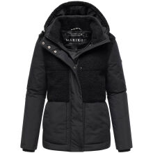 Marikoo Sheeta Damen Herbst Winter Teddyfell Jacke gef&uuml;ttert  Schwarz Gr&ouml;&szlig;e XL - Gr. 42