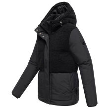 Marikoo Sheeta Damen Herbst Winter Teddyfell Jacke gef&uuml;ttert  Schwarz Gr&ouml;&szlig;e XL - Gr. 42