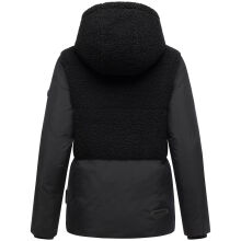 Marikoo Sheeta Damen Herbst Winter Teddyfell Jacke gef&uuml;ttert  Schwarz Gr&ouml;&szlig;e XL - Gr. 42