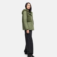 Marikoo Sheeta Damen Herbst Winter Teddyfell Jacke gef&uuml;ttert  Olive Leaf Gr&ouml;&szlig;e S - Gr. 36