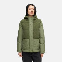 Marikoo Sheeta Damen Herbst Winter Teddyfell Jacke gef&uuml;ttert  Olive Leaf Gr&ouml;&szlig;e XL - Gr. 42