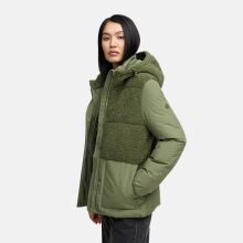 Marikoo Sheeta Damen Herbst Winter Teddyfell Jacke gef&uuml;ttert  Olive Leaf Gr&ouml;&szlig;e XL - Gr. 42