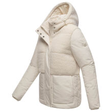 Marikoo Sheeta Damen Herbst Winter Teddyfell Jacke gef&uuml;ttert  Offwhite Gr&ouml;&szlig;e XXXL - Gr. 46