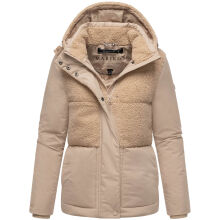 Marikoo Sheeta Damen Herbst Winter Teddyfell Jacke gefüttert  Beige Größe M - Gr. 38
