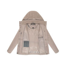 Marikoo Sheeta Damen Herbst Winter Teddyfell Jacke gef&uuml;ttert  Light Taupe Gr&ouml;&szlig;e M - Gr. 38