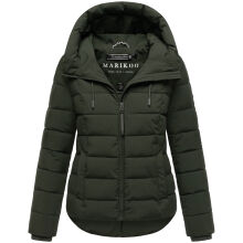 Marikoo Tayenaa Damen Herbst Winter Steppjacke Dark Olive-Gr&ouml;&szlig;e L - Gr. 40
