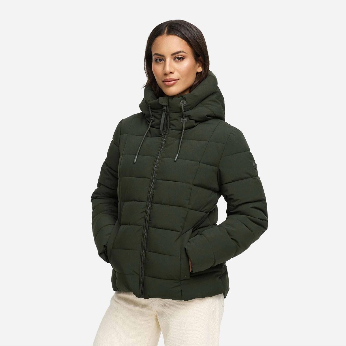 Marikoo Tayenaa Damen Herbst Winter Steppjacke Dark Olive-Größe XL - Gr. 42