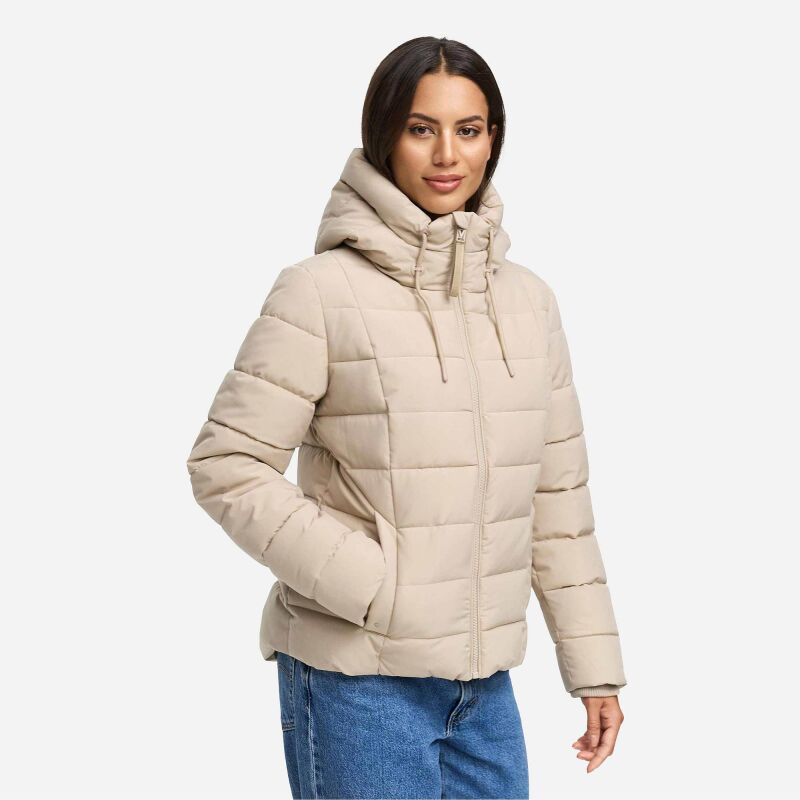 Marikoo Tayenaa Damen Herbst Winter Steppjacke Light Taupe-Gr&ouml;&szlig;e S - Gr. 36