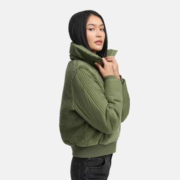 Navahoo Teddyzone Damen Winter Steppjacke gefüttert Olive Leaf-Größe XS - Gr. 34