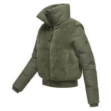Navahoo Teddyzone Damen Winter Steppjacke gefüttert Olive Leaf-Größe XS - Gr. 34