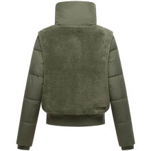 Navahoo Teddyzone Damen Winter Steppjacke gefüttert Olive Leaf-Größe XS - Gr. 34